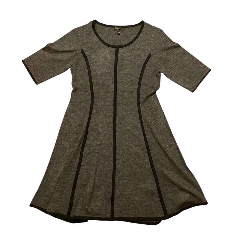 Connected Apparel Gray/Black Round Neck Sweater Dress Sz XL